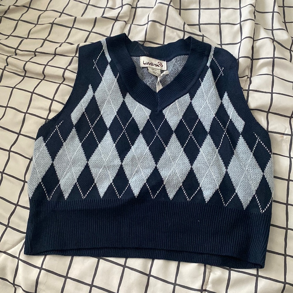 Blue cropped Vest